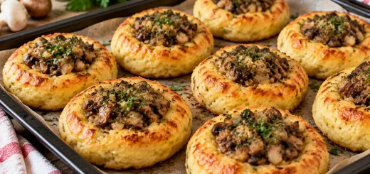 Как пошли первые грибы, мешаю их с пюре — ватрушки-румяшки вкуснее хлеба, проще пирожков