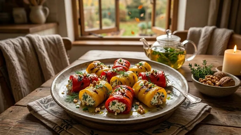 Так вкусно — что забираем рецепт в осень: рулетики из запеченного перца с нежной сырной начинкой