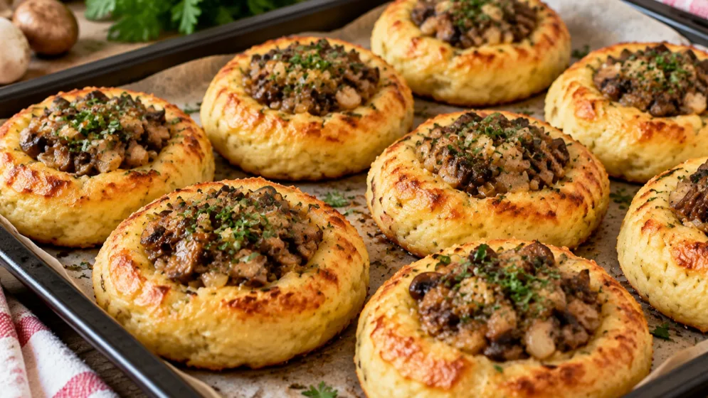 Как пошли первые грибы, мешаю их с пюре — ватрушки-румяшки вкуснее хлеба, проще пирожков