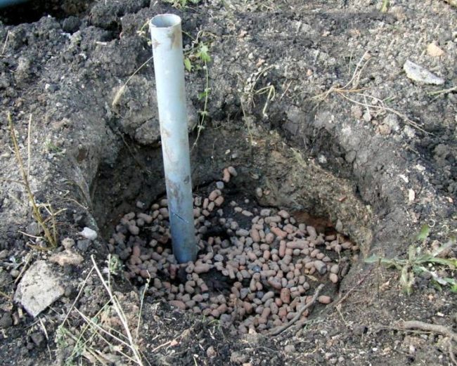 Трубка пластиковая в посадочной яме для винограда, простая система глубинного полива